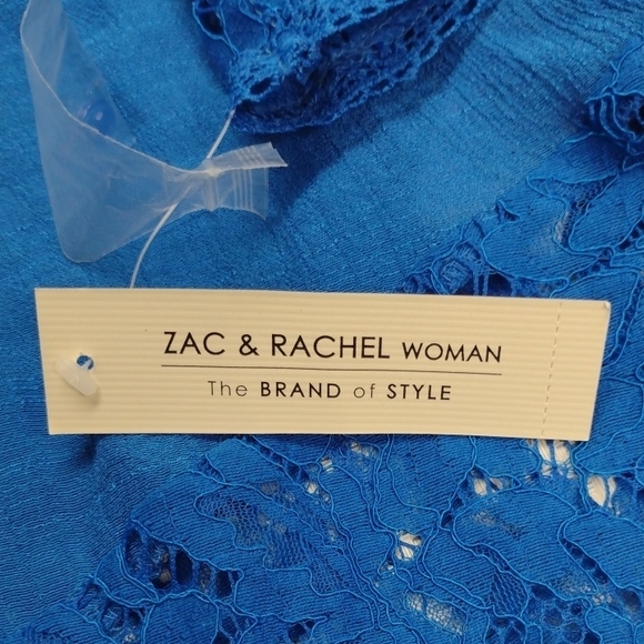 Zac & Rachel Royal Blue Lace Blouse - Picture 7 of 13